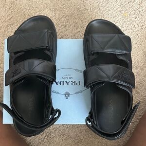 Prada Women’s Black Leather Sandals